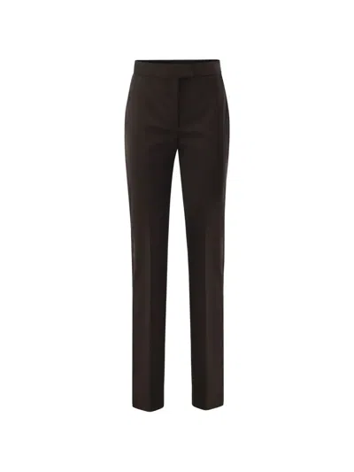 Sportmax Slim-fit Tailored Trousers In Brown