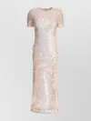 Sportmax Slit Back Midi Dress With Sequin Embellishment