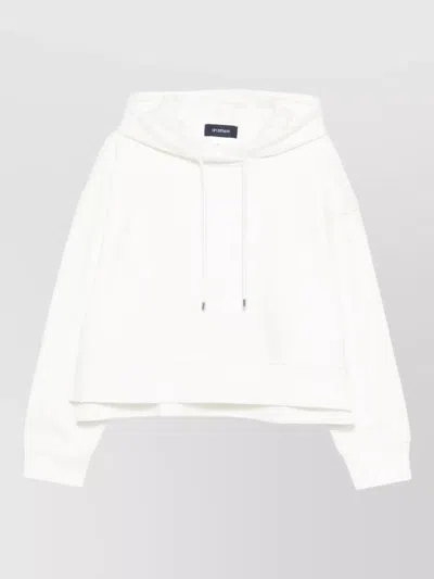 Sportmax Slogan Hooded Sweatshirt Drawstring Hood In White