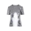 Sportmax Fitted Grey T-shirt With Hexagonal Sequin Detailing