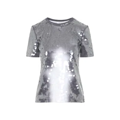 SPORTMAX SMOKE BLACK KIBBUTZ SEQUINED T-SHIRT