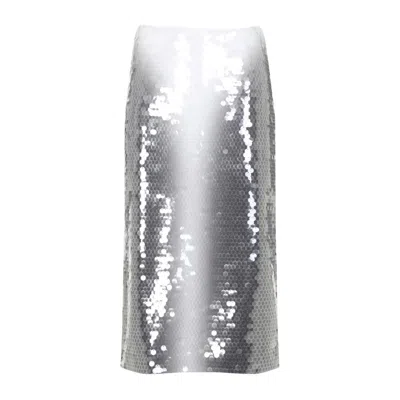Sportmax Smoke Black Toano Sequined Skirt In Gray