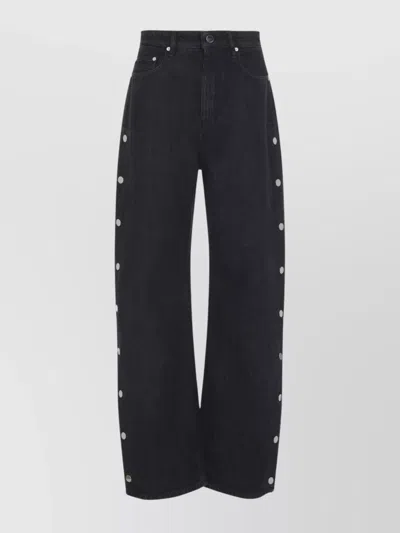 SPORTMAX SNAP BUTTON HIGH WAIST WIDE LEG TROUSERS