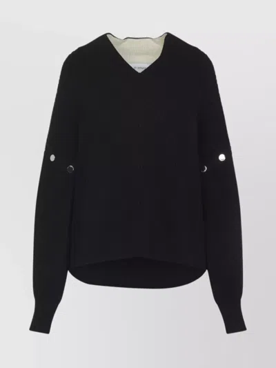 SPORTMAX SNAP V NECK SWEATER BUTTONS