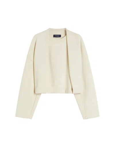 SPORTMAX SOFT, DOUBLE-LAYERED SWEATSHIRT - IVORY