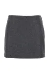 Sportmax Soft Virgin Wool Midi Skirt In Gray