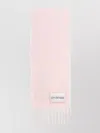 Sportmax Soft Wool Scarf Fringed Edges In Pink
