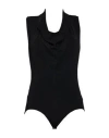 Sportmax Solid Black Sleeveless Bodysuit In Black