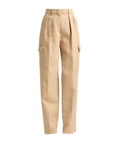 Sportmax Solid Color Cargo Pants In Brown
