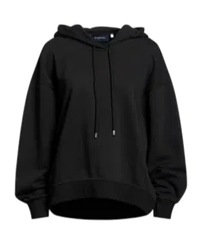 Sportmax Solid Color Hooded Sweatshirt In Black
