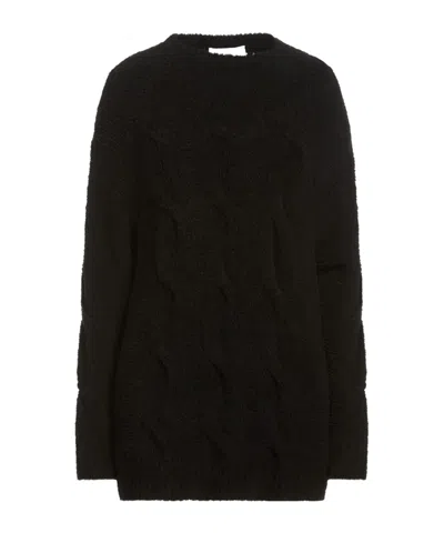 Sportmax Solid Color Knit Sweater In Black