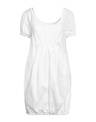 Sportmax Solid Color Short-sleeve Bubble Dress In White