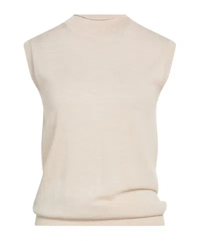 Sportmax Solid Color Sleeveless Knit Top In Neutral