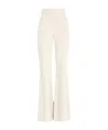 Sportmax Solid Color Stretch Flared Pants In Pink