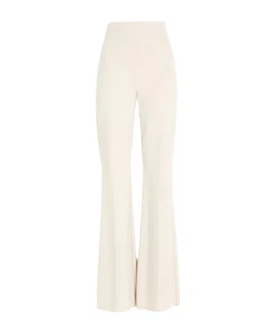 Sportmax Solid Color Stretch Flared Pants In Pink