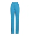 Sportmax Solid Color Stretch Straight-leg Pants In Blue