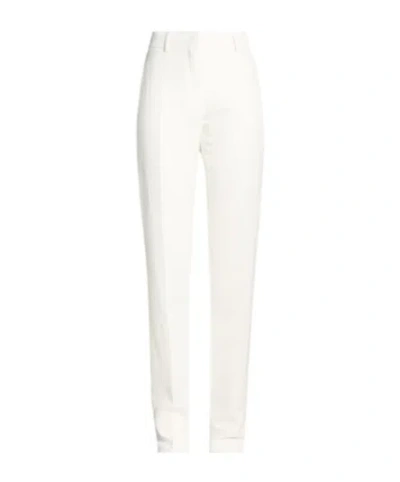 Sportmax Solid Color Twill Straight-leg Pants In White