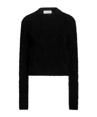 Sportmax Solid Long Sleeve Knit Top In Black