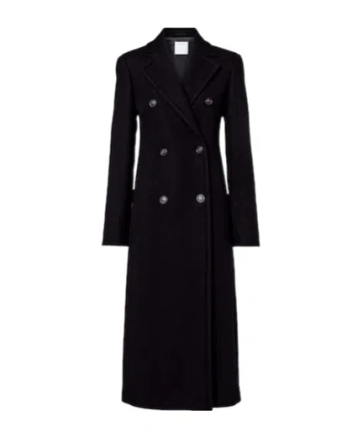 Sportmax Solid Virgin Wool Coat In Black