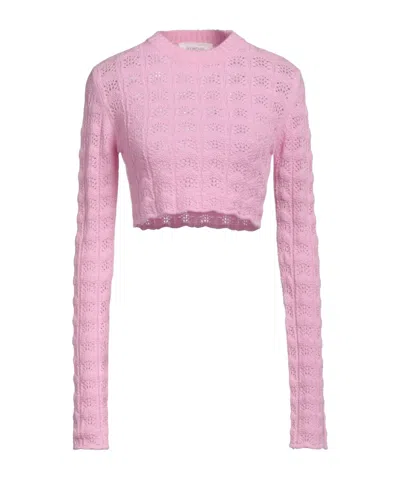Sportmax Solid-color Lightweight Long-sleeve Knit Sweater In Pink