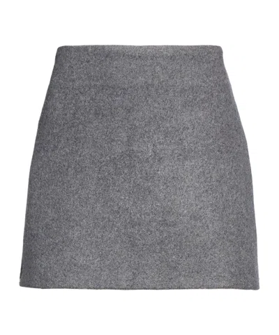 Sportmax Solid-color Wool A-line Skirt In Gray