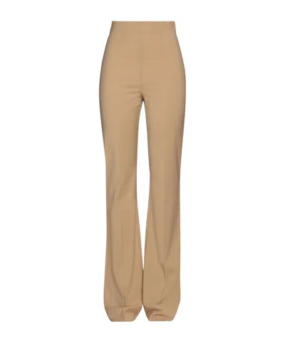 Sportmax Solid-color Wool Trousers In Neutral