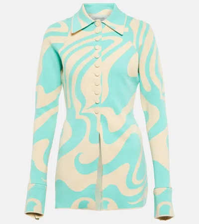 Sportmax Soraga Jacquard Blazer In Dis Onda