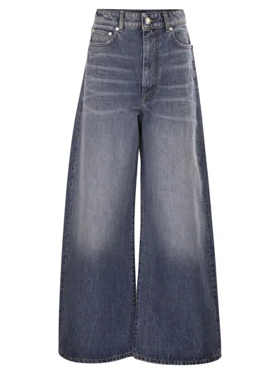 Sportmax Spdangri Oversized Low Rise Jeans In Blue