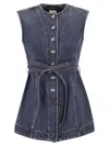 Sportmax Blue Solid Round Neck Top In Blue