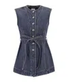Sportmax Blue Solid Round Neck Top In Blue