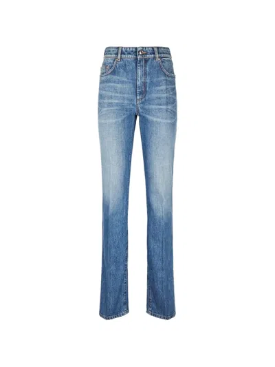 Sportmax Split-back Denim Jeans In Blue