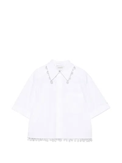 Sportmax Sport Max Cotton Cropped Shirt In White