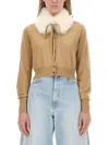 Sportmax Detachable Collar Cardigan In Beige