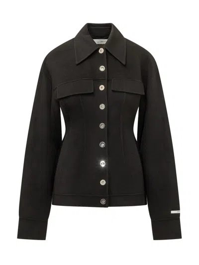 Sportmax Sport-inspired Virgin Wool Puffer Coat In Nero