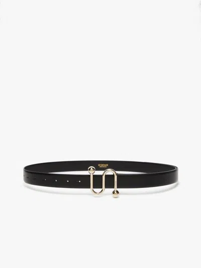 Sportmax S-buckle Leather Belt In Black