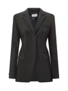 Sportmax Black Single-breasted Blazer In Black
