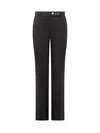 Sportmax Black Straight Trousers With Button Detail In Black