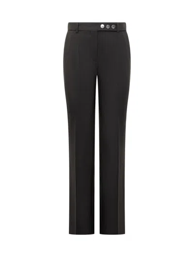 SPORTMAX SPORTMAX SPORTMAX BLACK STRAIGHT TROUSERS WITH BUTTON DETAIL