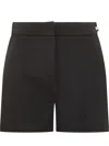 Sportmax Double Pleated Tailored Shorts In Luxurious Wool In Black