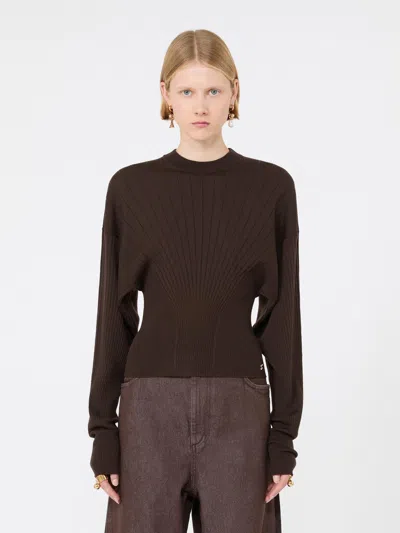 Sportmax Latino Knit Top In Brown