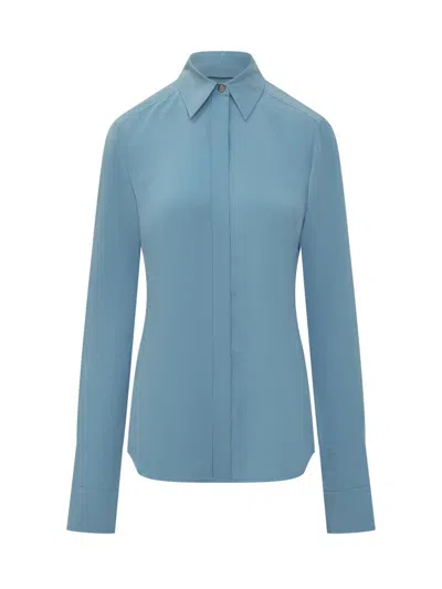 SPORTMAX SPORTMAX SPORTMAX LIGHT BLUE SILK SHIRT