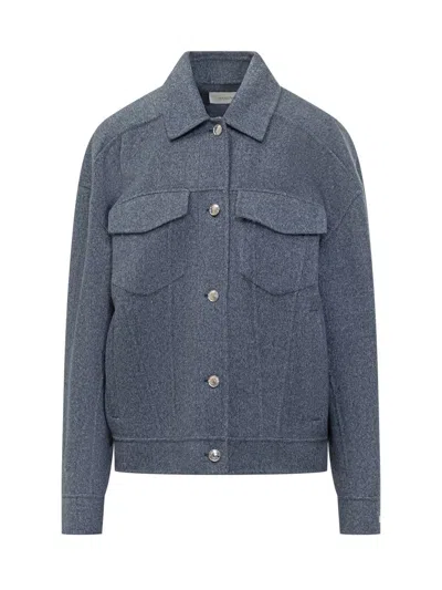 Sportmax Wool Jacket With Buttons In Blue