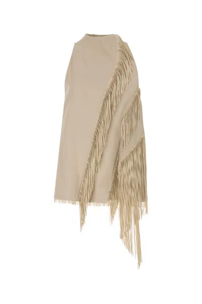Sportmax Sporty Cotton Mini Dress With Danzatore Detail In Beige O Tan