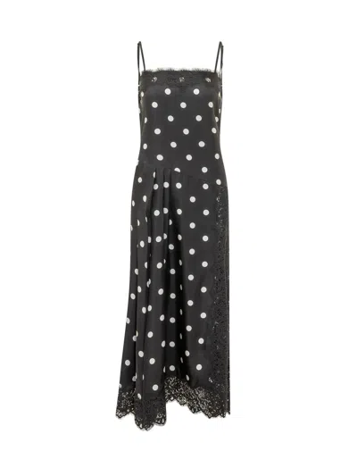Sportmax Sporty Midi Dress With Artistic Print In Black