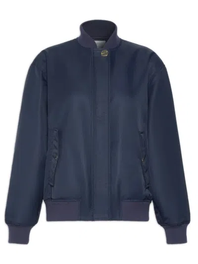 Sportmax Sporty Quilted Loose-fit Water-repellent Twill Jacket In Blu