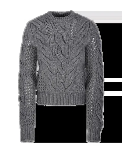 Sportmax Sporty Wool-blend Radio Top In Grey