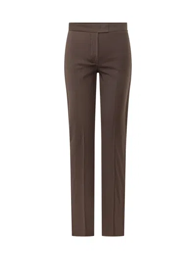 Sportmax Spsguglia Wool-blend Trousers In Brown