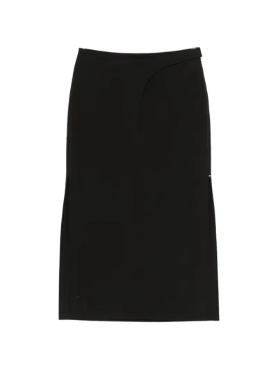 Sportmax Spsvelo Slit Midi Skirt In Black