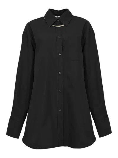 Sportmax Spx Nespola Cotton Blend Overshirt In Black