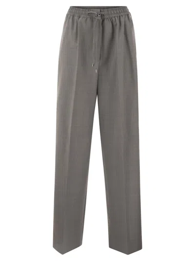 Sportmax Drawstring Side-stripe Trousers In Gray